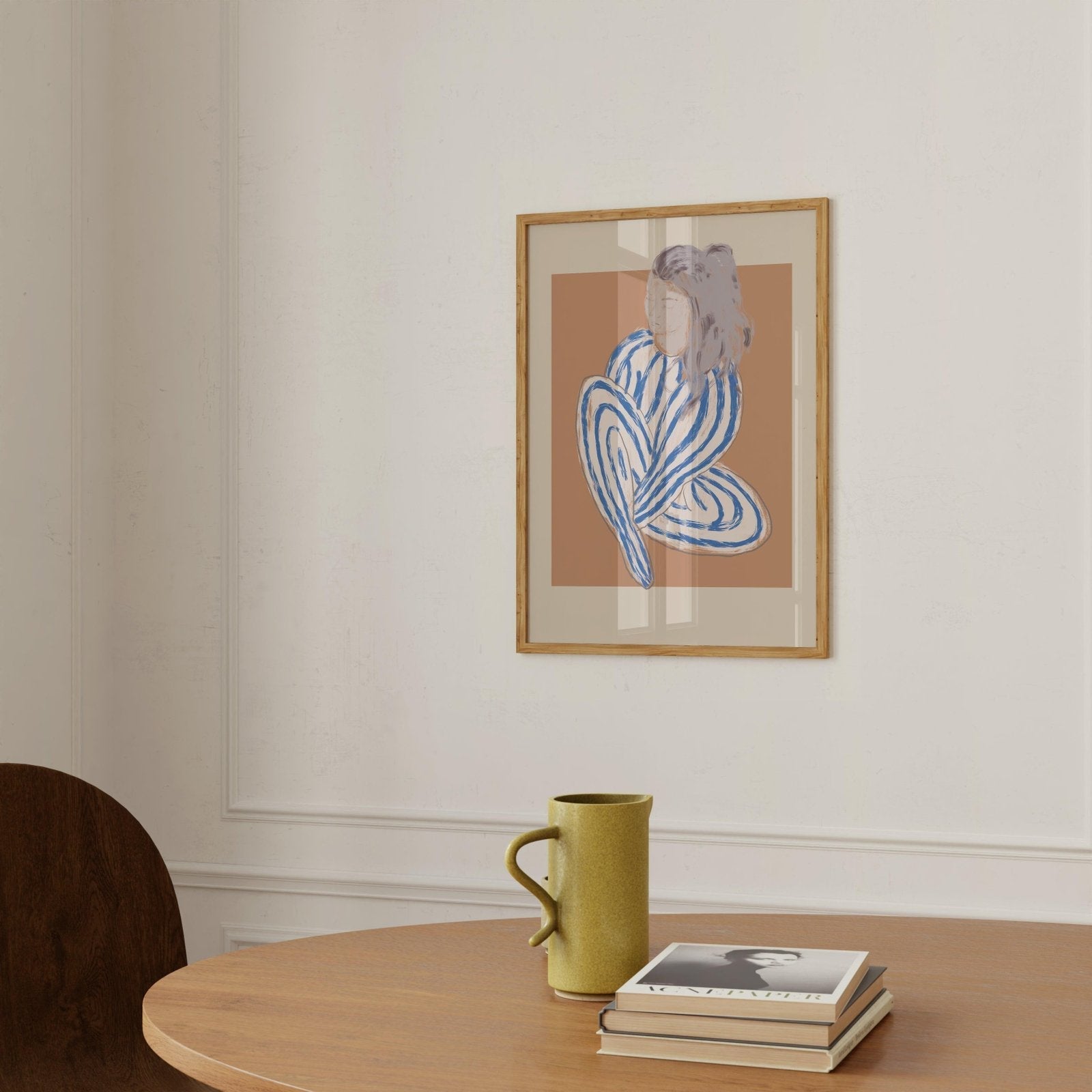 Scandi Style Abstract Female Portrait Art Print-Skudaboo