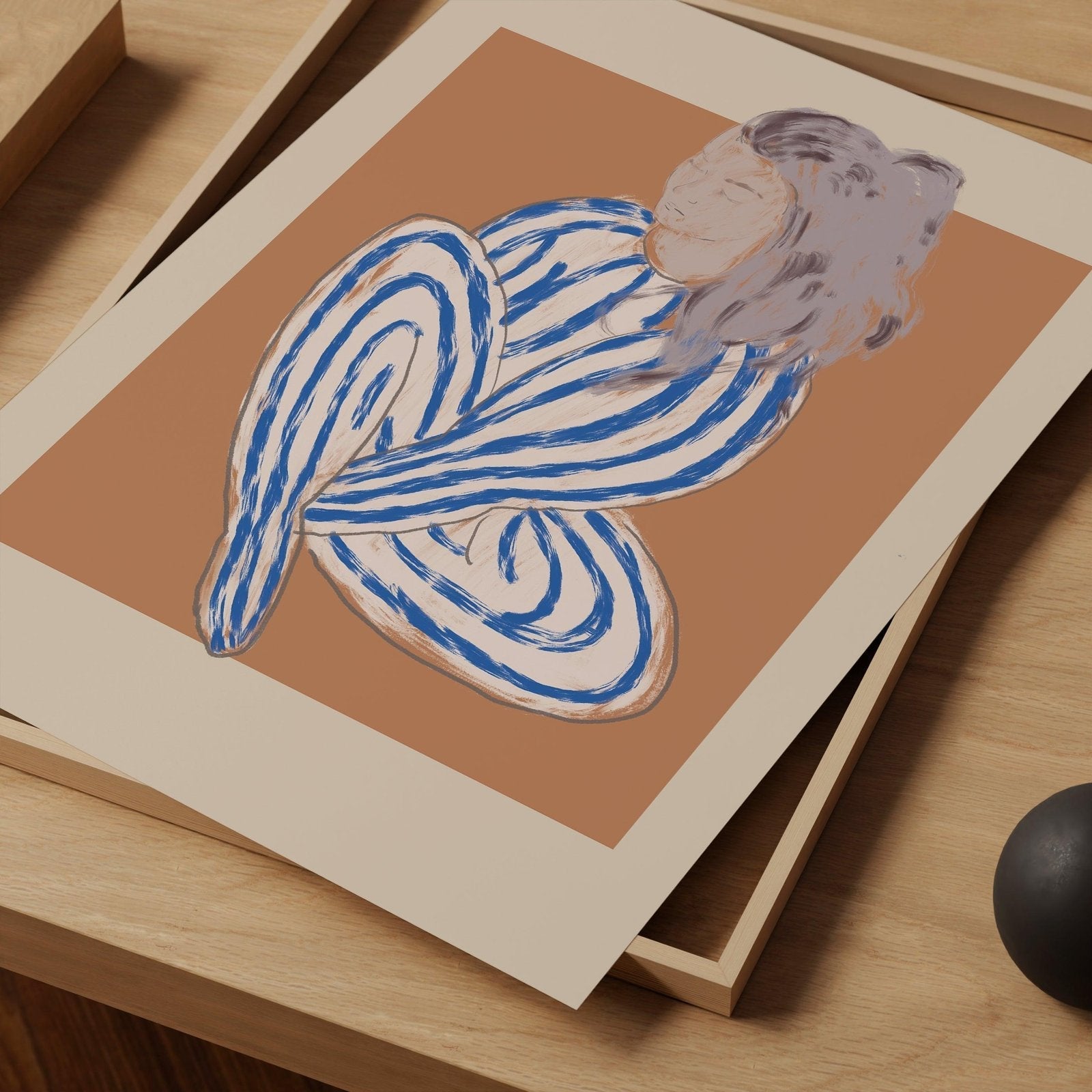 Scandi Style Abstract Female Portrait Art Print-Skudaboo