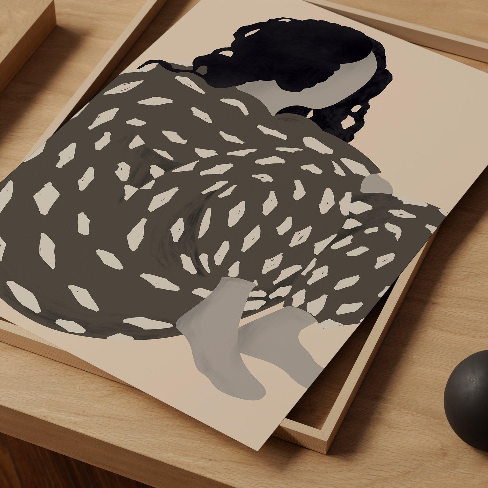 Scandi Style Abstract Female Portrait Art Print-Skudaboo