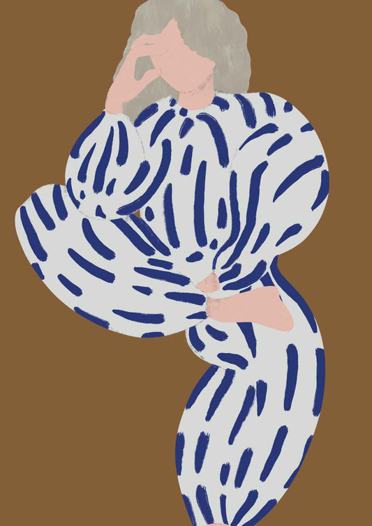 Scandi Style Abstract Female Portrait Art Print