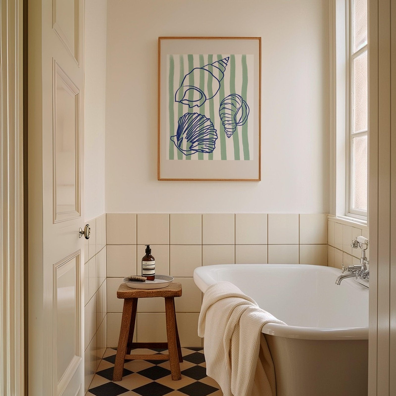 Stripes & Shells Art Print-Skudaboo