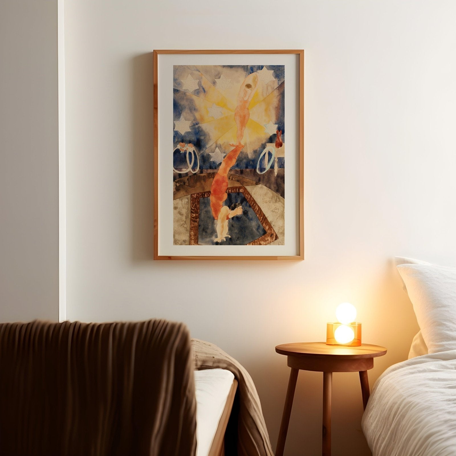 Two Acrobats in Red Tights Vintage Art Print-Skudaboo