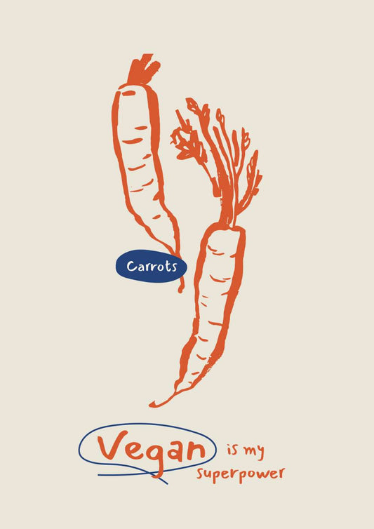 Vegan is My Superpower Food Art Print