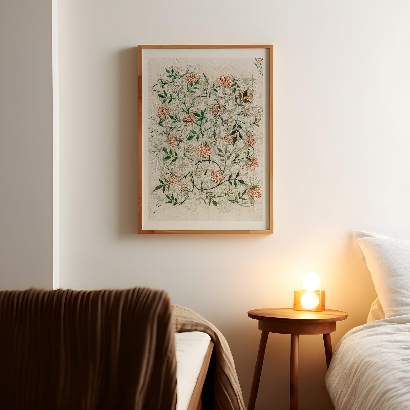 William Morris Jasmine Pattern Vintage Art Print-Skudaboo