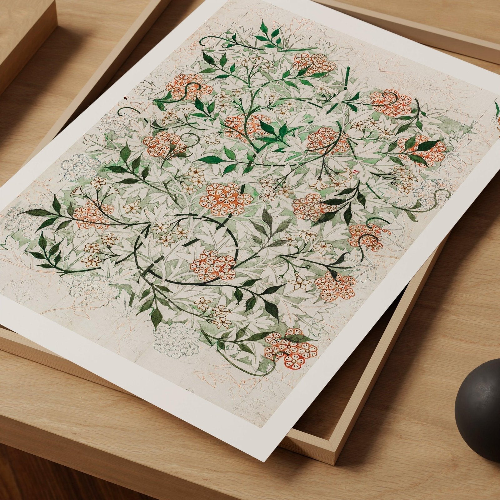 William Morris Jasmine Pattern Vintage Art Print-Skudaboo