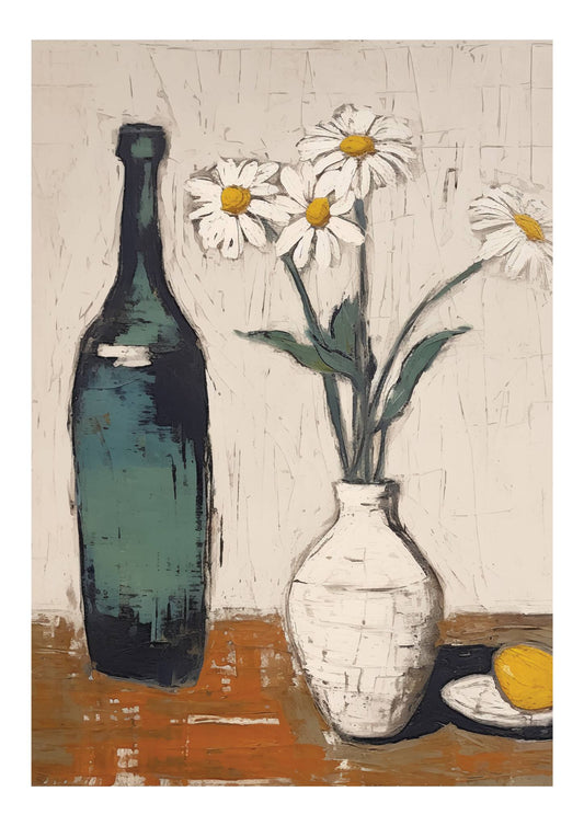 Wine & Flowers Art Print