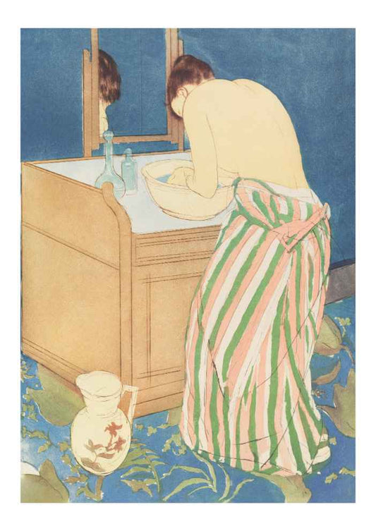 Woman Bathing Vintage Art Print