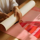 Women with Pink Stripe Dress Art Print-Skudaboo