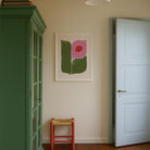 Pink and Green Abstract Flower Art Print-Skudaboo