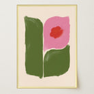Pink and Green Abstract Flower Art Print-Skudaboo