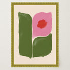 Pink and Green Abstract Flower Art Print-Skudaboo