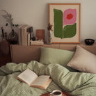 Pink and Green Abstract Flower Art Print-Skudaboo