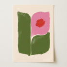 Pink and Green Abstract Flower Art Print-Skudaboo
