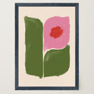 Pink and Green Abstract Flower Art Print-Skudaboo