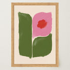 Pink and Green Abstract Flower Art Print-Skudaboo
