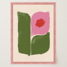 Pink and Green Abstract Flower Art Print-Skudaboo