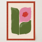 Pink and Green Abstract Flower Art Print-Skudaboo