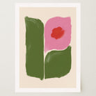 Pink and Green Abstract Flower Art Print-Skudaboo