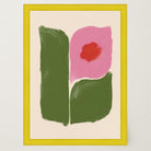 Pink and Green Abstract Flower Art Print-Skudaboo