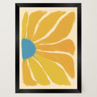 Yellow Abstract Flower Art Print-Skudaboo