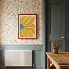 Yellow Abstract Flower Art Print-Skudaboo