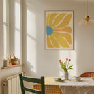 Yellow Abstract Flower Art Print-Skudaboo
