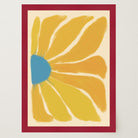 Yellow Abstract Flower Art Print-Skudaboo