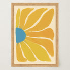 Yellow Abstract Flower Art Print-Skudaboo