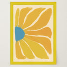 Yellow Abstract Flower Art Print-Skudaboo