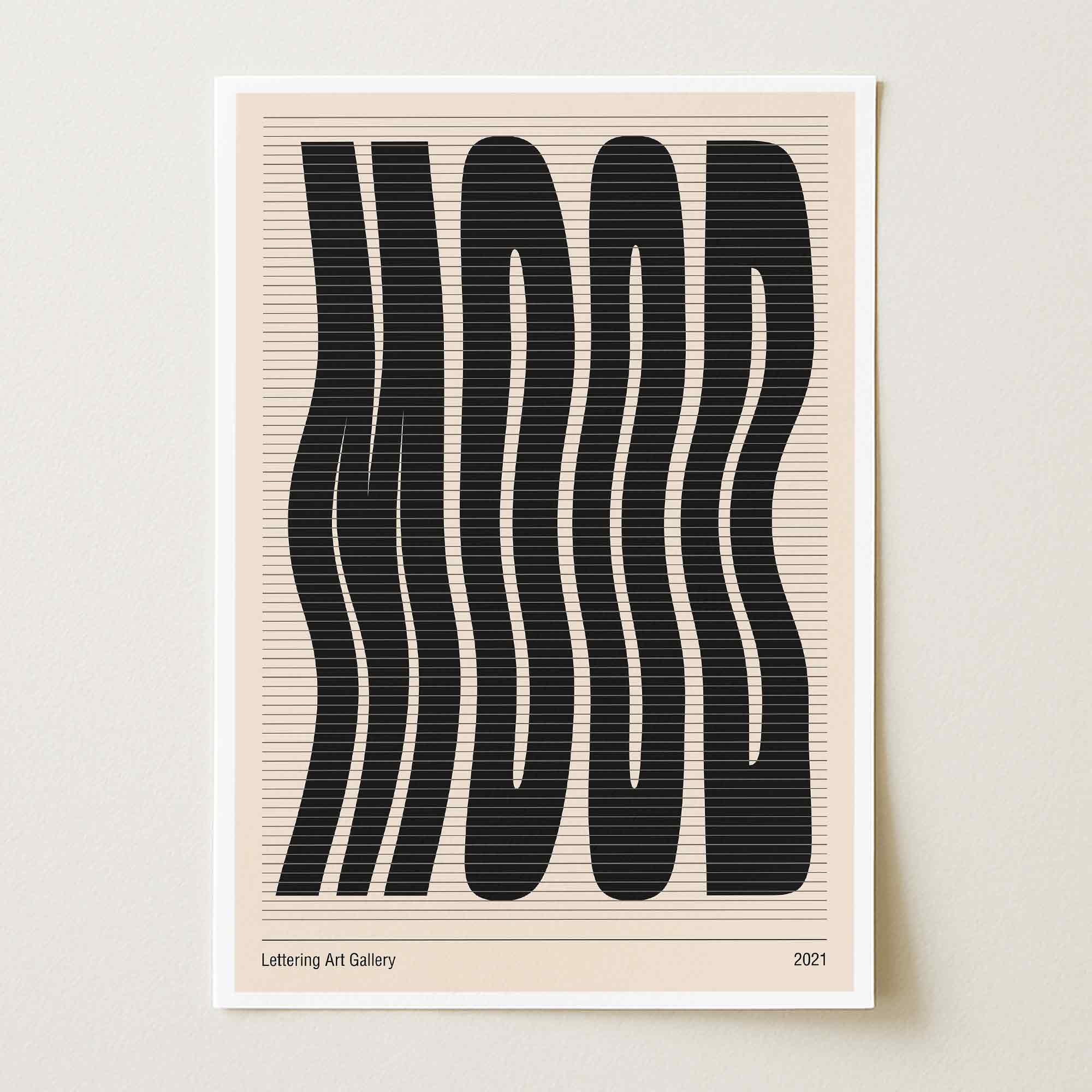 Mood Wavy Typography Art Print-Skudaboo