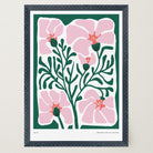 Pink & Green Abstract Floral Art Print-Skudaboo