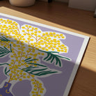 Yellow Mimos Flower in Vase Art Print-Skudaboo