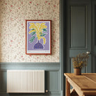 Yellow Mimos Flower in Vase Art Print-Skudaboo