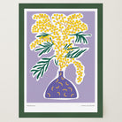 Yellow Mimos Flower in Vase Art Print-Skudaboo