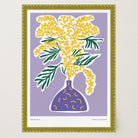 Yellow Mimos Flower in Vase Art Print-Skudaboo