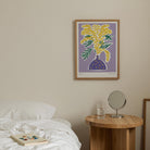 Yellow Mimos Flower in Vase Art Print-Skudaboo