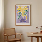 Yellow Mimos Flower in Vase Art Print-Skudaboo