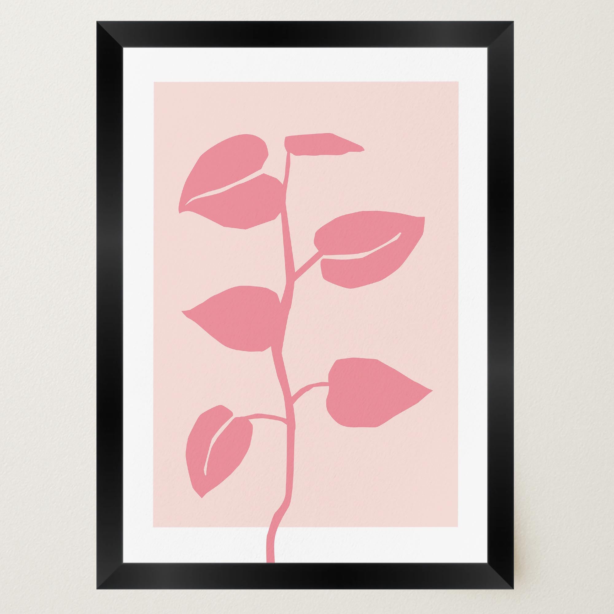 Pink Vine Abstract Art Print-Skudaboo