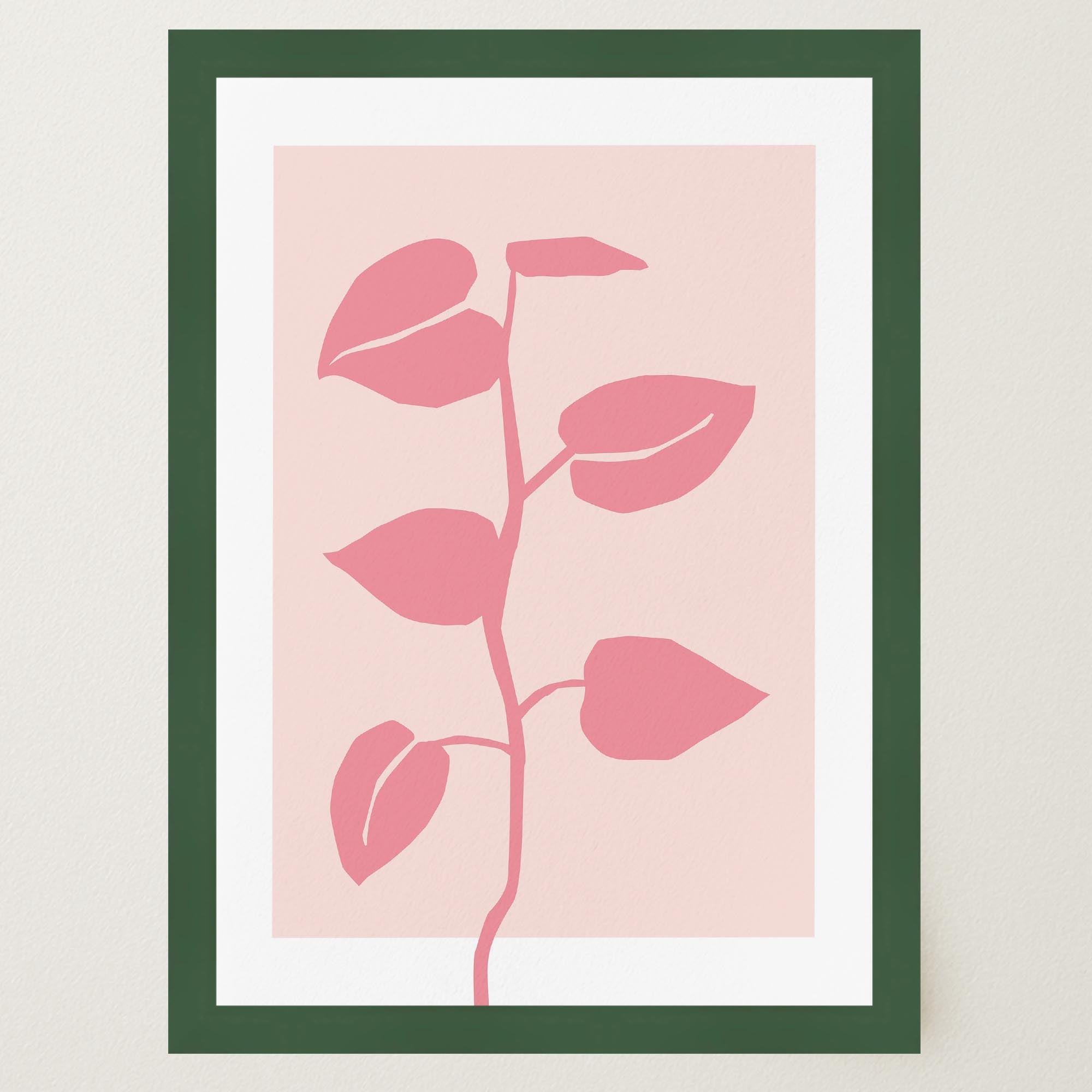 Pink Vine Abstract Art Print-Skudaboo