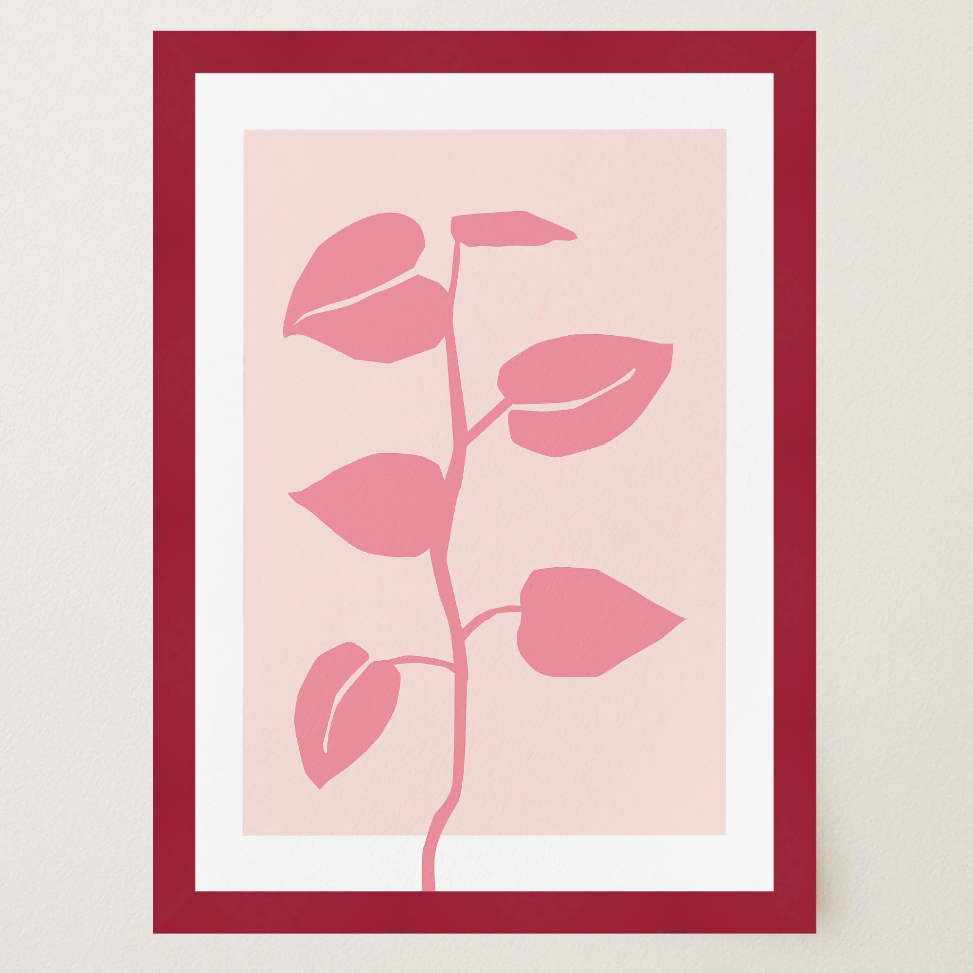 Pink Vine Abstract Art Print-Skudaboo