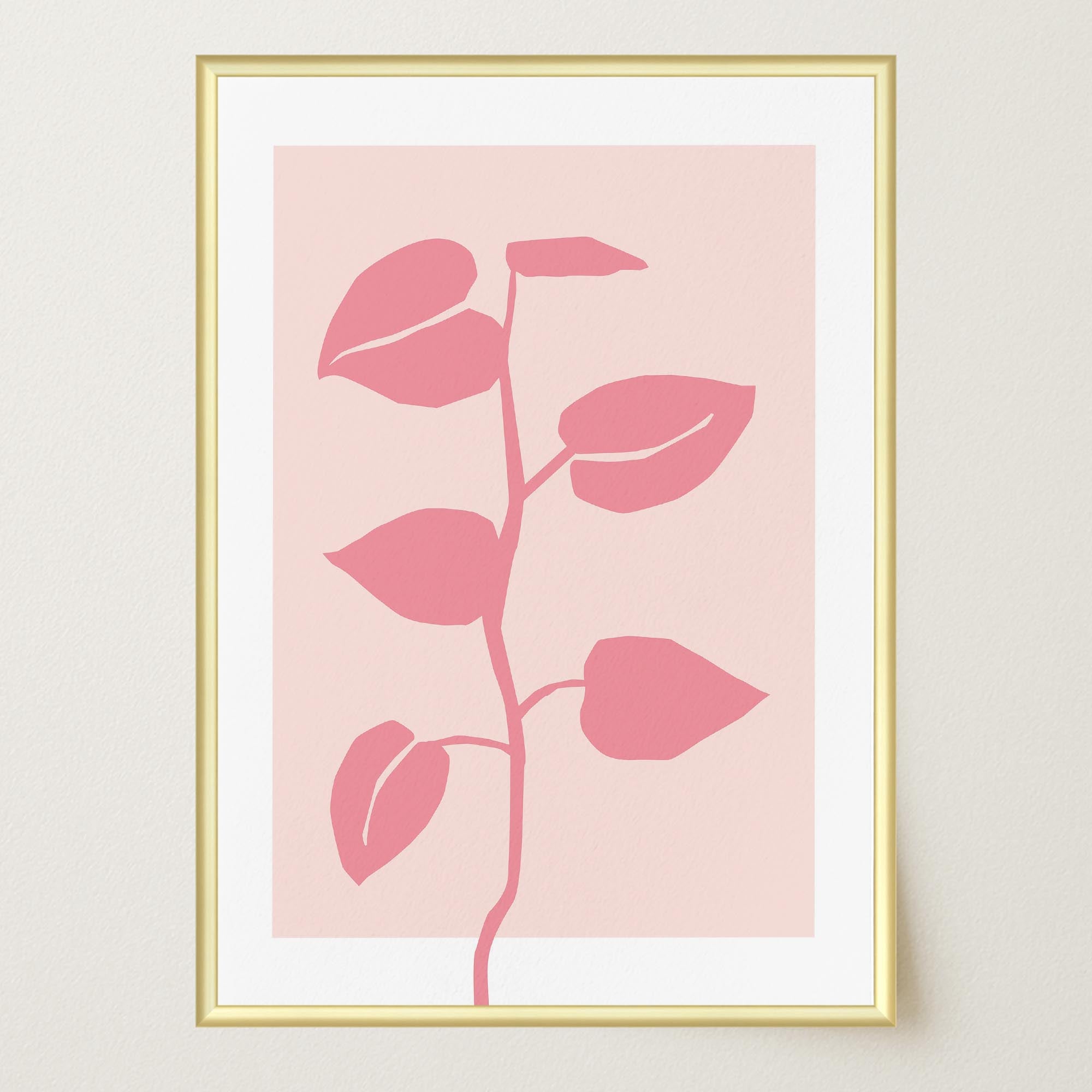 Pink Vine Abstract Art Print-Skudaboo