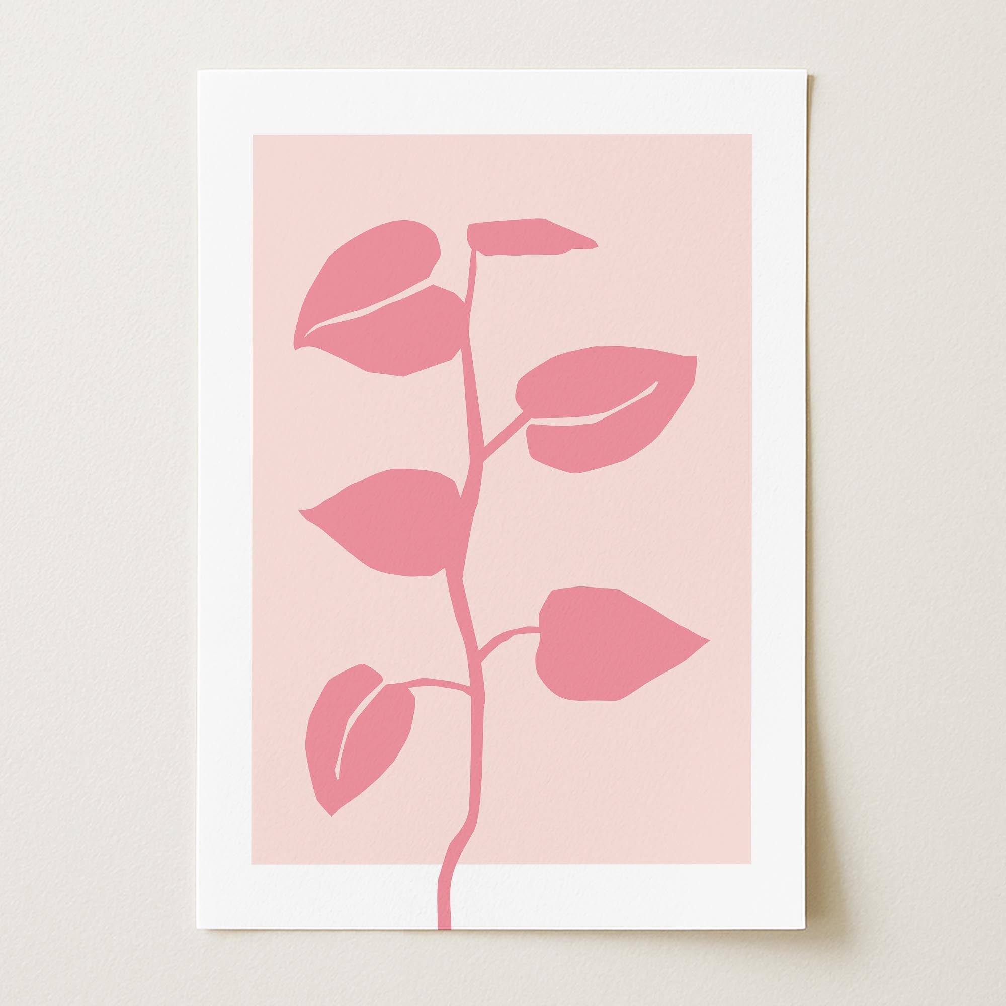 Pink Vine Abstract Art Print-Skudaboo