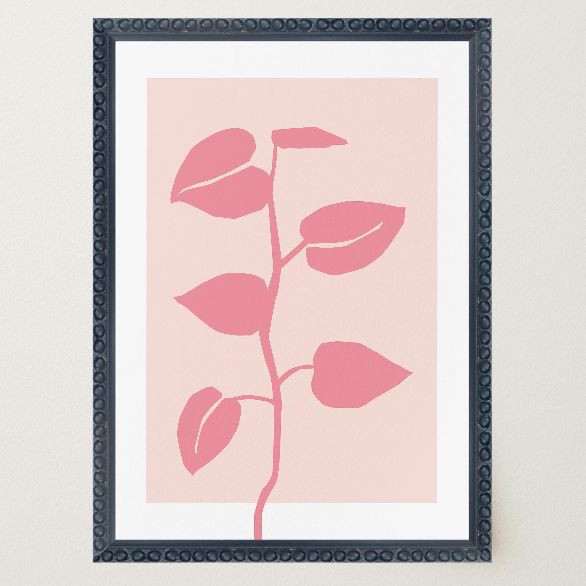 Pink Vine Abstract Art Print-Skudaboo