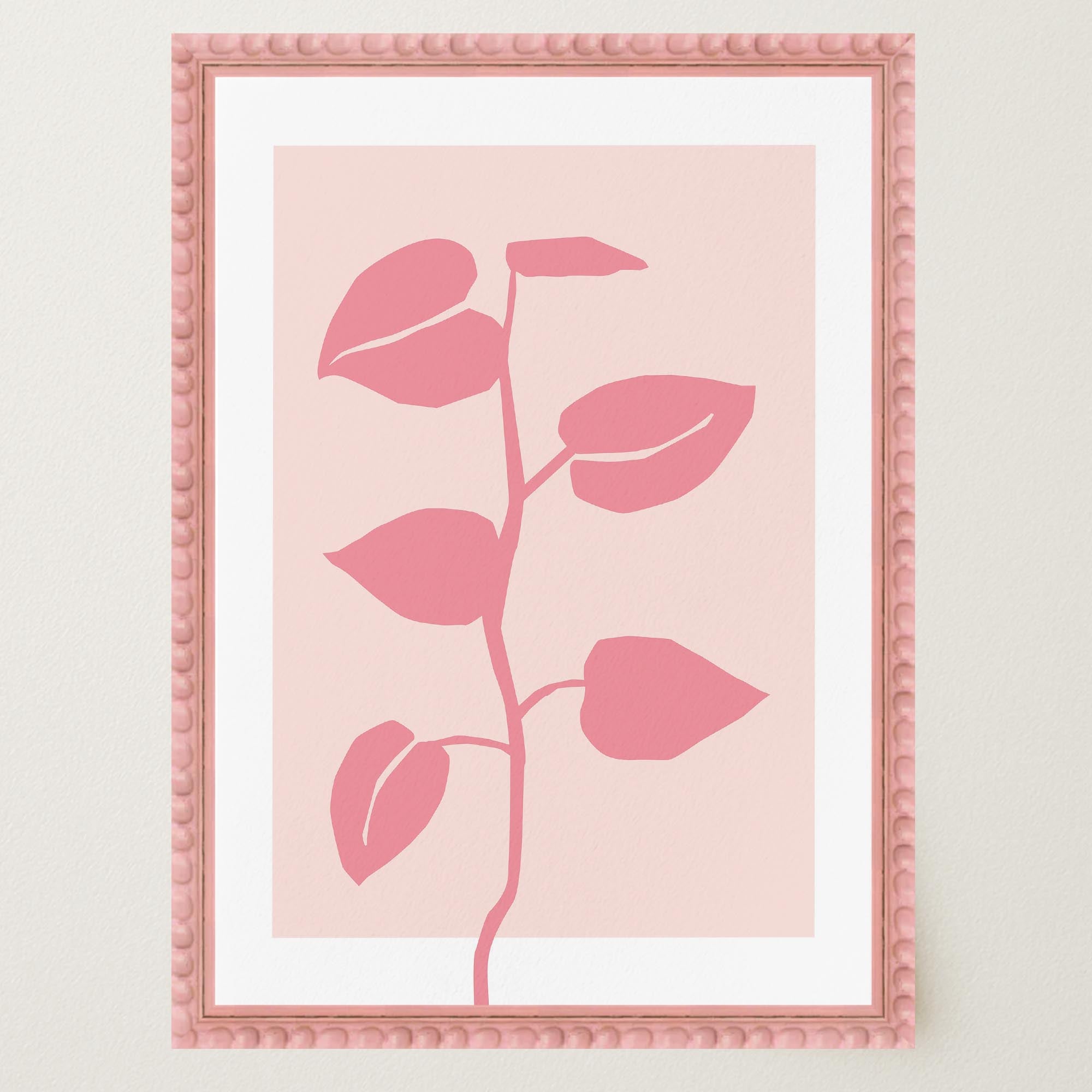 Pink Vine Abstract Art Print-Skudaboo