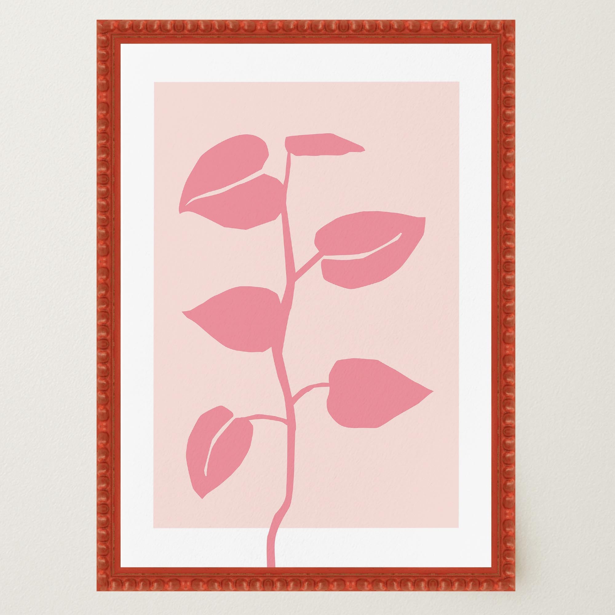 Pink Vine Abstract Art Print-Skudaboo