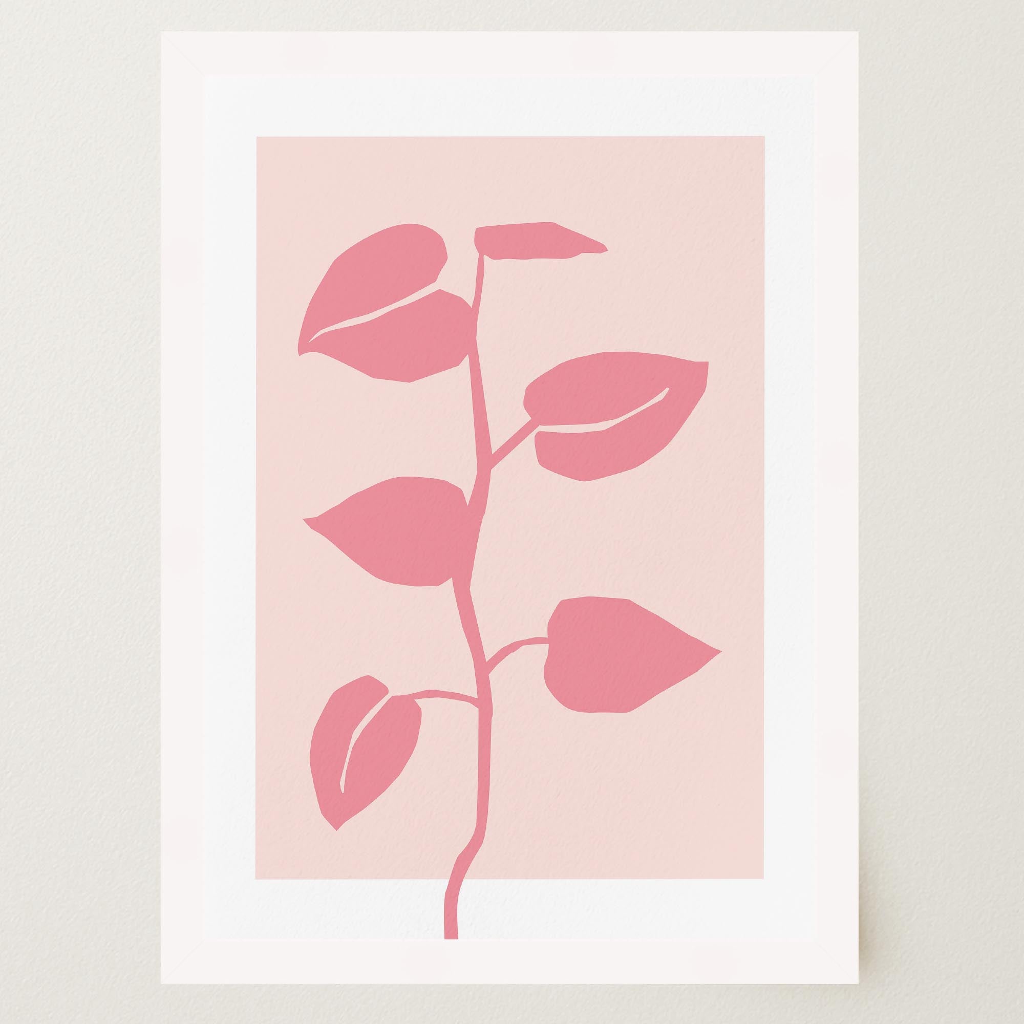 Pink Vine Abstract Art Print-Skudaboo