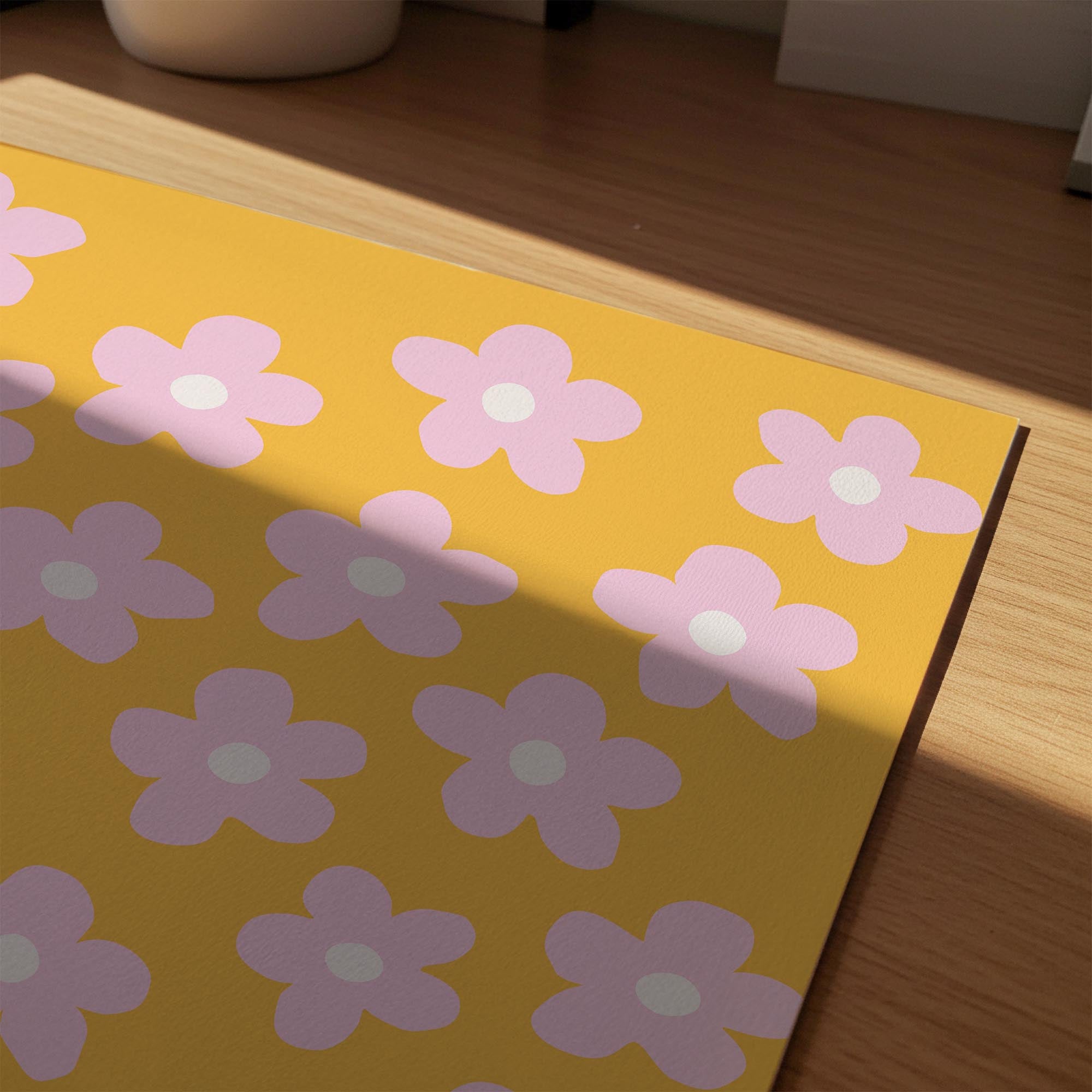 Daisy Floral Pattern Art Print-Skudaboo
