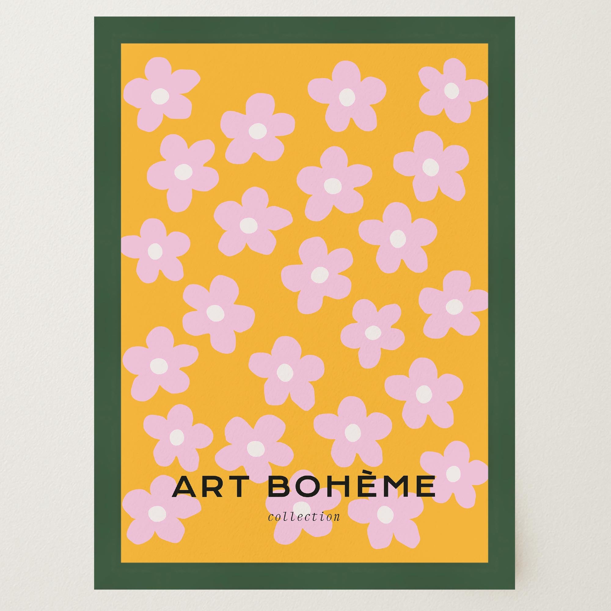Daisy Floral Pattern Art Print-Skudaboo
