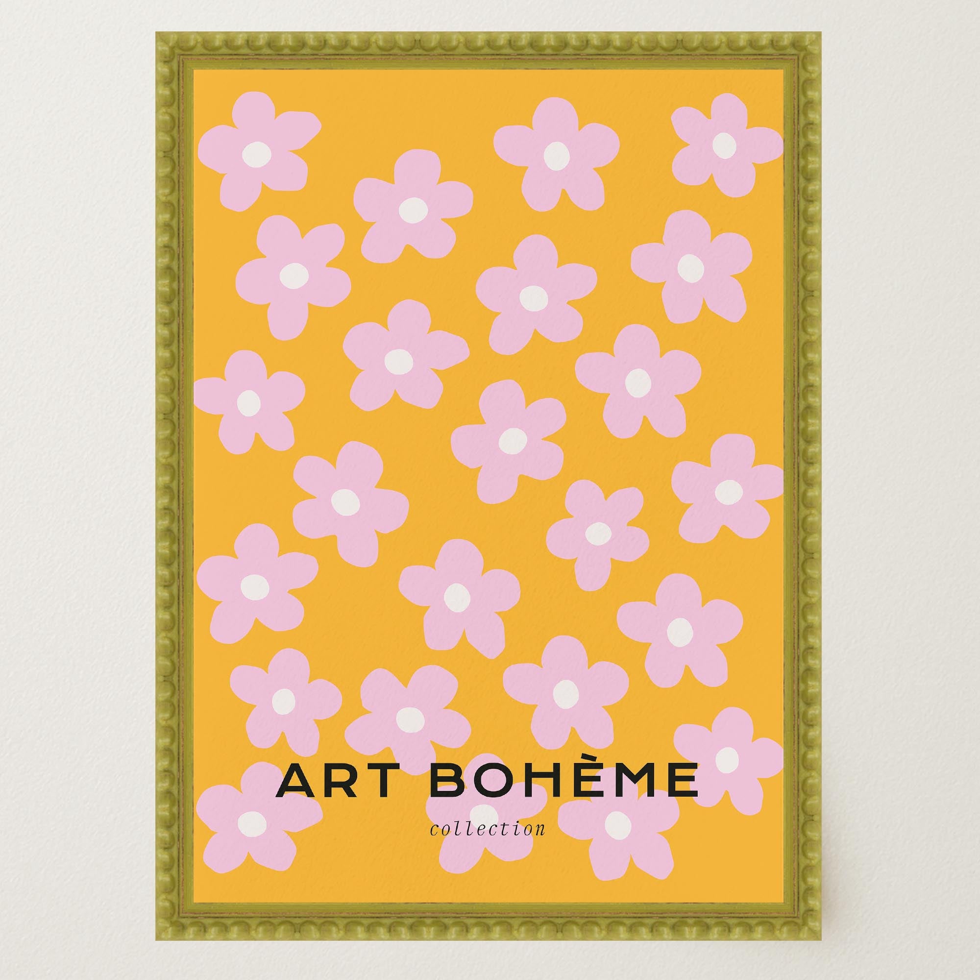 Daisy Floral Pattern Art Print-Skudaboo