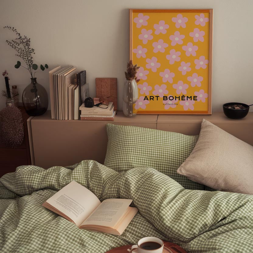 Daisy Floral Pattern Art Print-Skudaboo